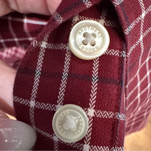 Brooks Brothers Madison Burgundy Plaid Button-Down Shirt L Classic Preppy - Picture 5 of 16